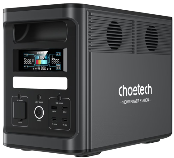 Портативна зарядна станція Choetech BS065 1800Вт / 1536Вт-год, з функцією ДБЖ.